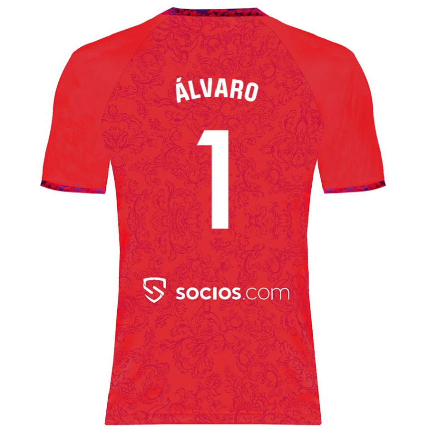 Kinder Fußball Álvaro Fernández #1 Rot Auswärtstrikot Trikot 2024/25 T-Shirt Luxemburg