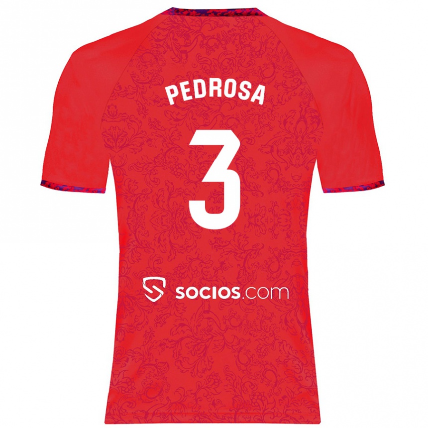 Kinder Fußball Adrià Pedrosa #3 Rot Auswärtstrikot Trikot 2024/25 T-Shirt Luxemburg