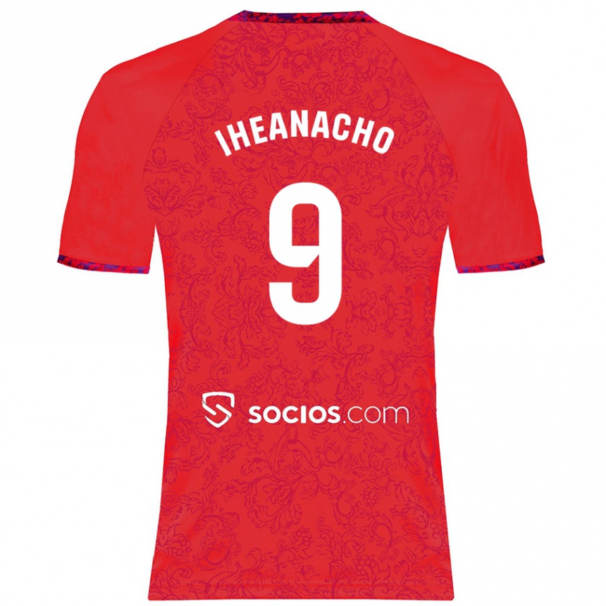 Kinder Fußball Kelechi Iheanacho #9 Rot Auswärtstrikot Trikot 2024/25 T-Shirt Luxemburg