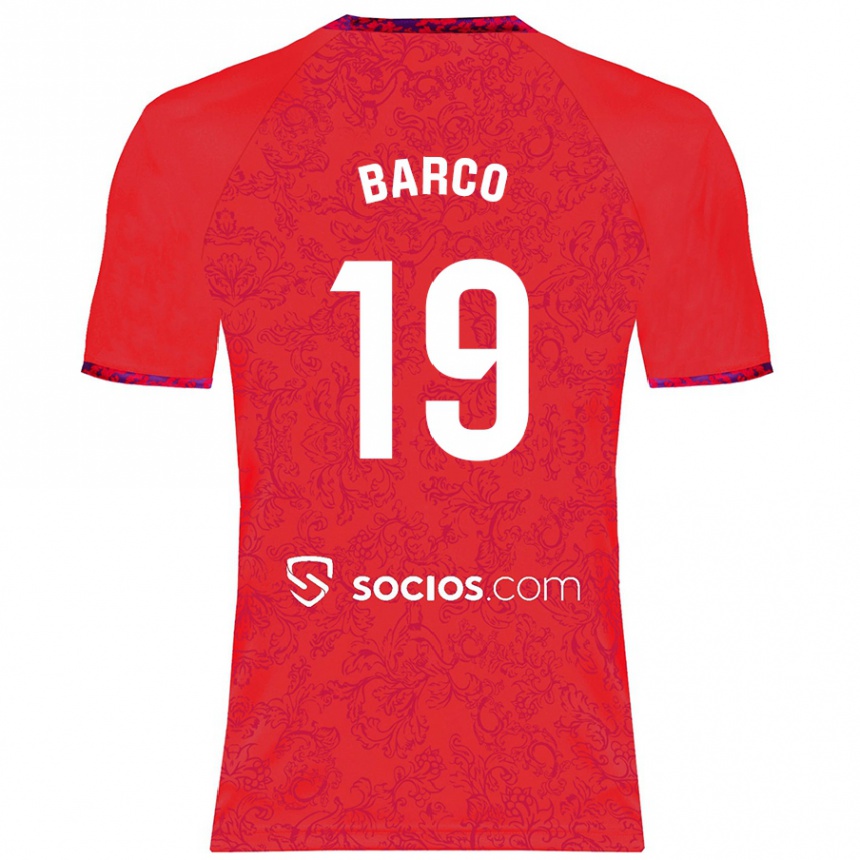 Kinder Fußball Valentín Barco #19 Rot Auswärtstrikot Trikot 2024/25 T-Shirt Luxemburg