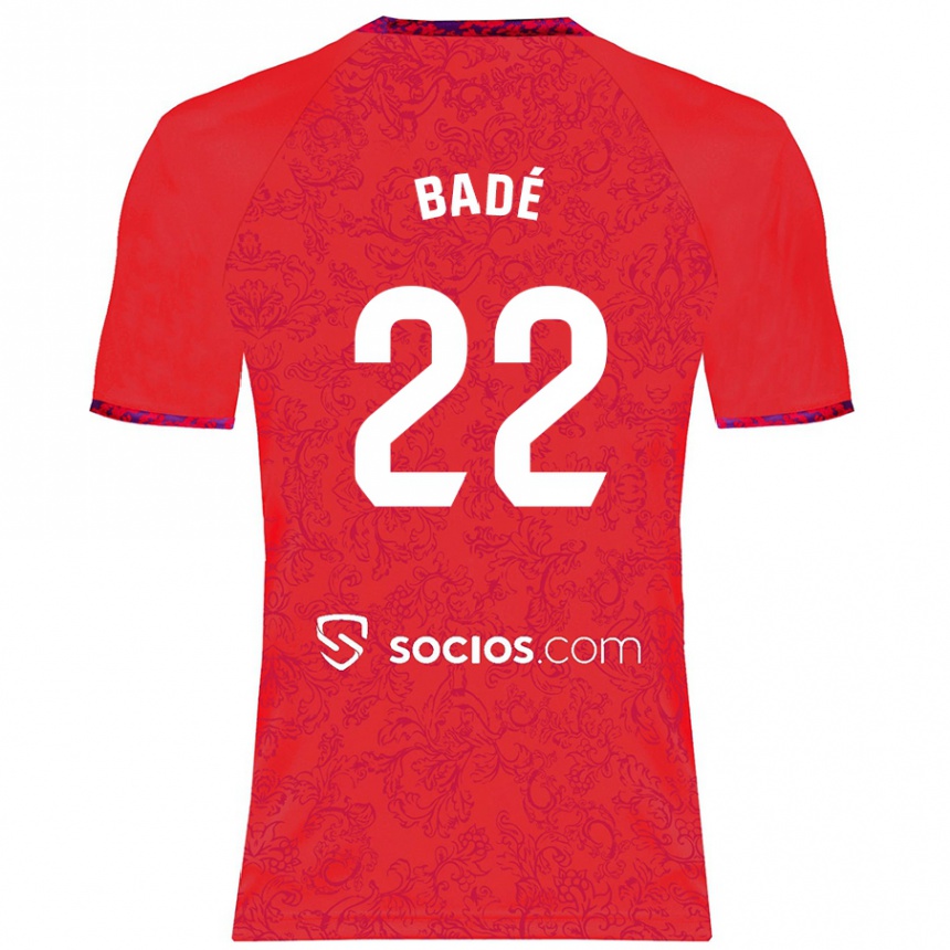 Kinder Fußball Loïc Badé #22 Rot Auswärtstrikot Trikot 2024/25 T-Shirt Luxemburg