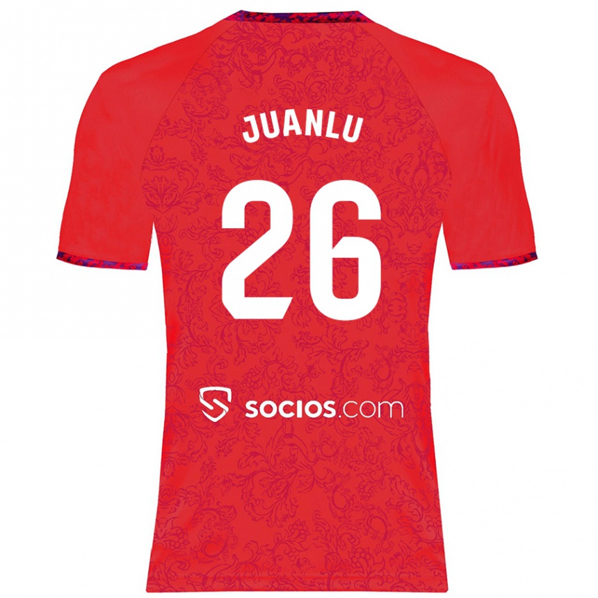 Kinder Fußball Juanlu Sánchez #26 Rot Auswärtstrikot Trikot 2024/25 T-Shirt Luxemburg