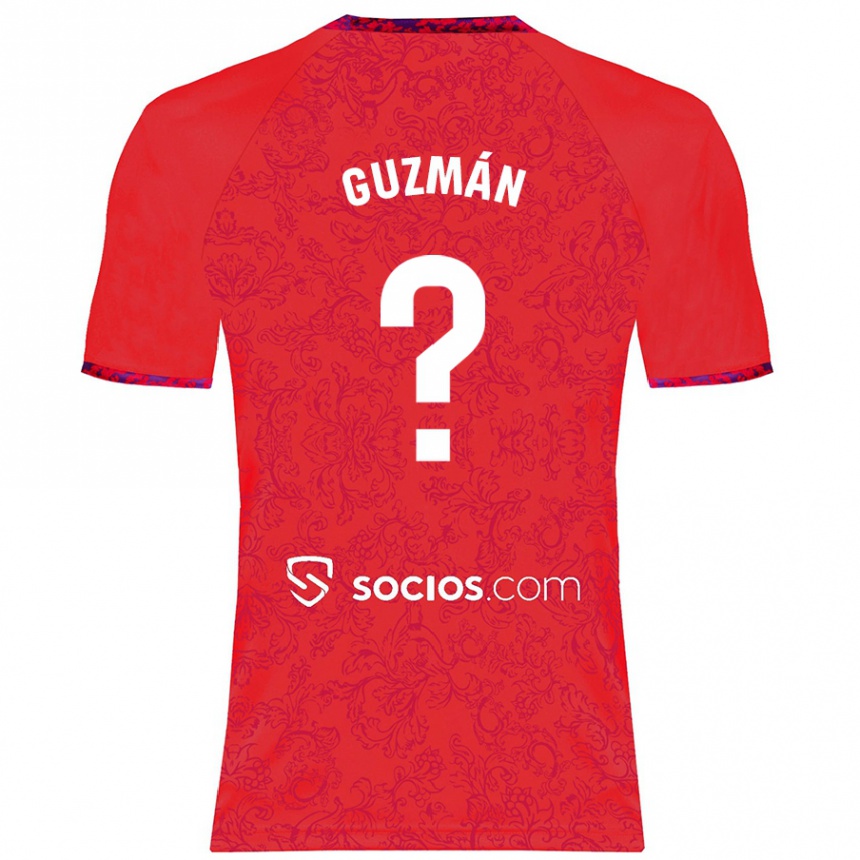 Kinder Fußball Gonzalo Guzmán #0 Rot Auswärtstrikot Trikot 2024/25 T-Shirt Luxemburg