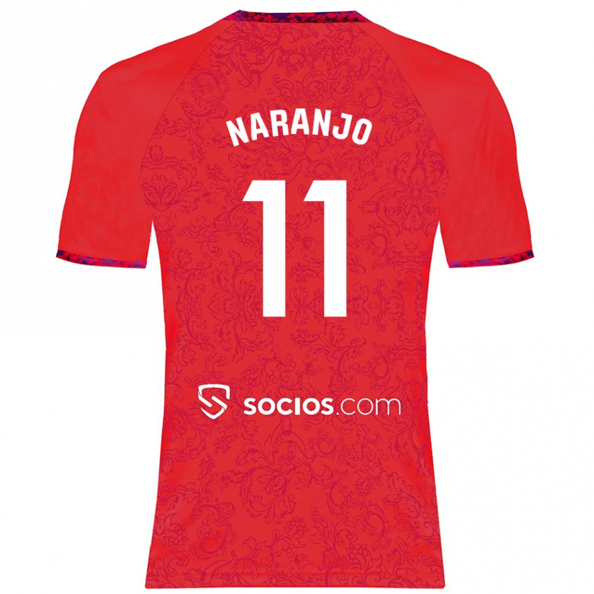 Kinder Fußball Mario Naranjo #11 Rot Auswärtstrikot Trikot 2024/25 T-Shirt Luxemburg