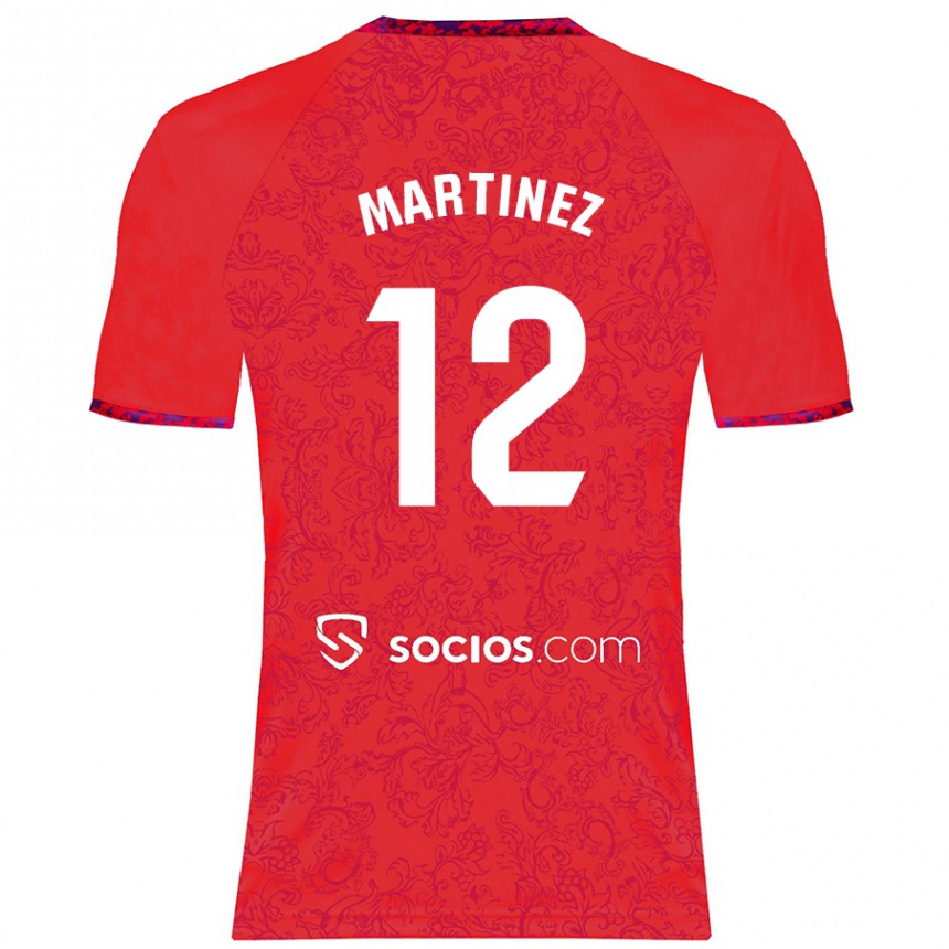 Kinder Fußball Gabri Martinez #12 Rot Auswärtstrikot Trikot 2024/25 T-Shirt Luxemburg