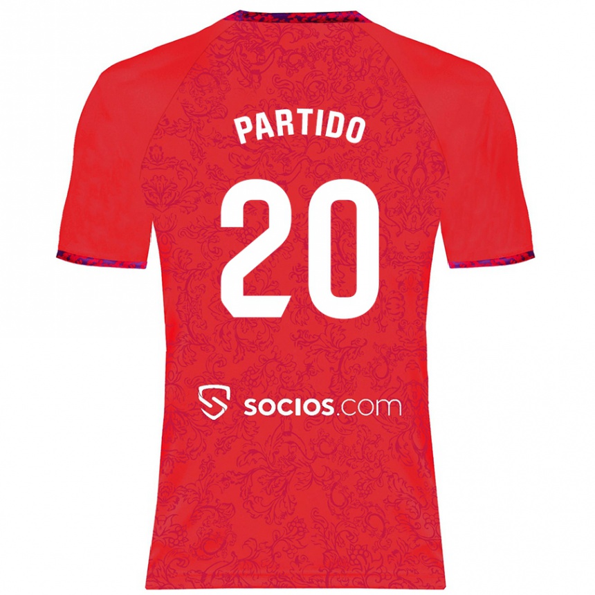 Kinder Fußball Paula Partido #20 Rot Auswärtstrikot Trikot 2024/25 T-Shirt Luxemburg