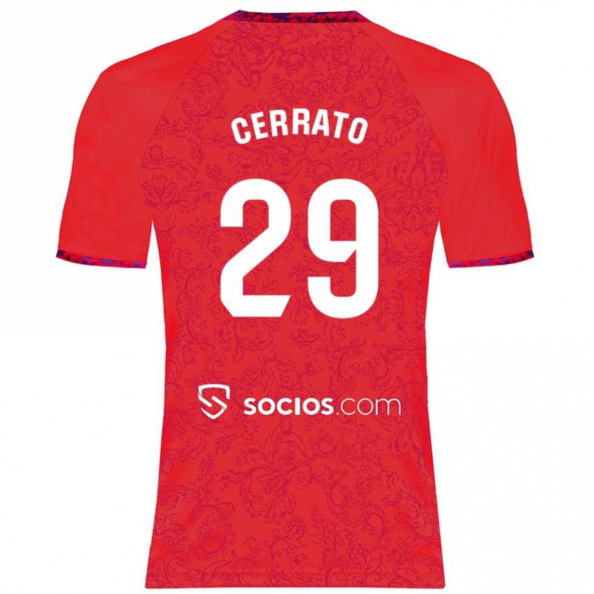 Kinder Fußball Alba Cerrato Izquierdo #29 Rot Auswärtstrikot Trikot 2024/25 T-Shirt Luxemburg