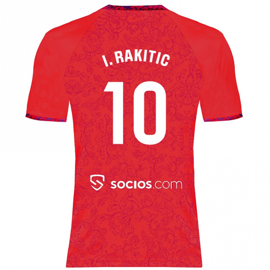 Kinder Fußball Ivan Rakitic #10 Rot Auswärtstrikot Trikot 2024/25 T-Shirt Luxemburg