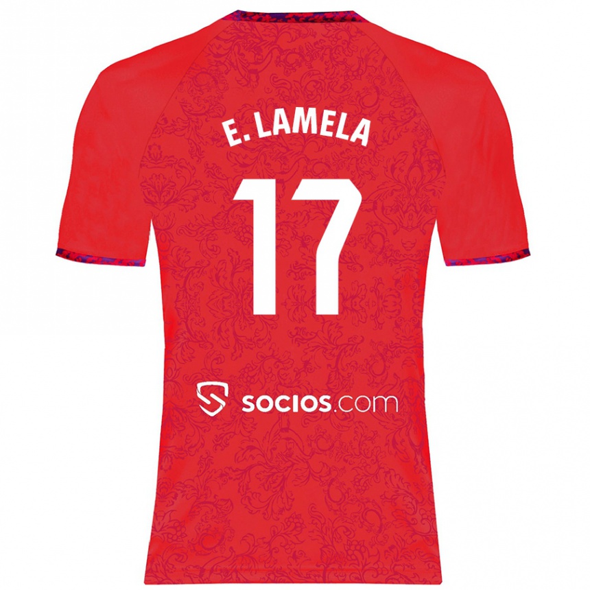 Kinder Fußball Erik Lamela #17 Rot Auswärtstrikot Trikot 2024/25 T-Shirt Luxemburg