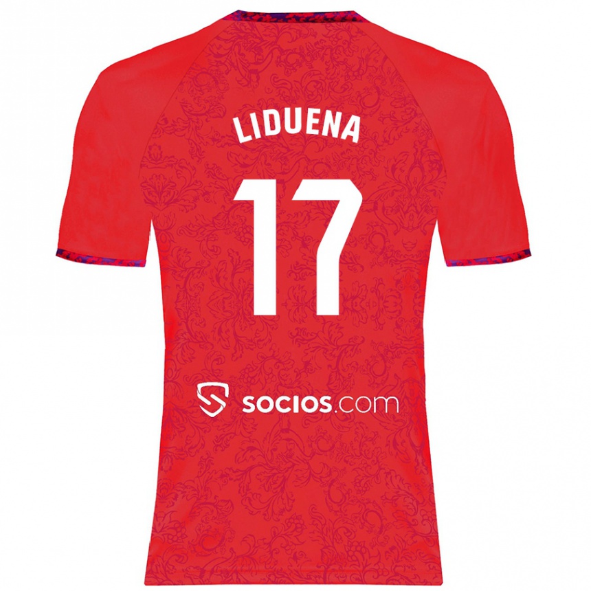 Kinder Fußball Daniel Lidueña #17 Rot Auswärtstrikot Trikot 2024/25 T-Shirt Luxemburg