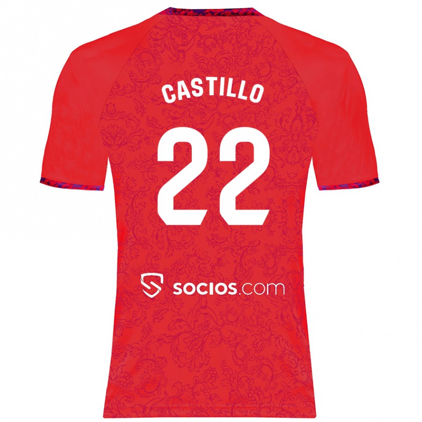 Kinder Fußball José Castillo #22 Rot Auswärtstrikot Trikot 2024/25 T-Shirt Luxemburg