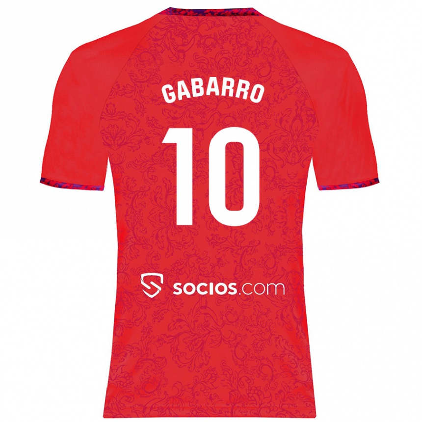 Kinder Fußball María Inmaculada Gabarro Romero #10 Rot Auswärtstrikot Trikot 2024/25 T-Shirt Luxemburg