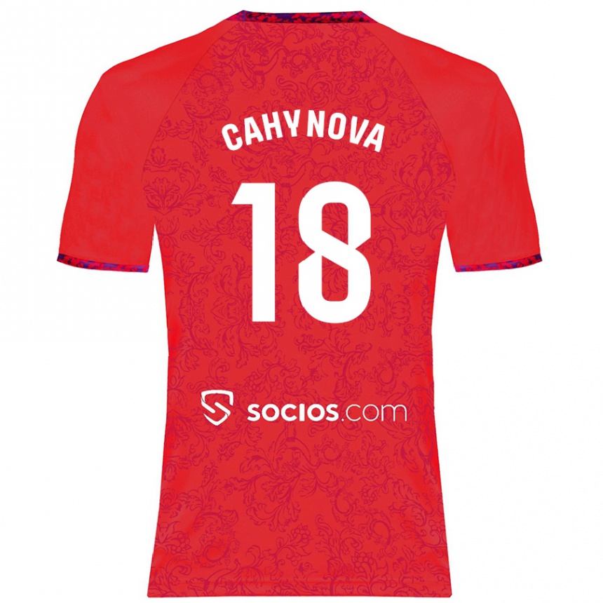 Kinder Fußball Klara Cahynova #18 Rot Auswärtstrikot Trikot 2024/25 T-Shirt Luxemburg