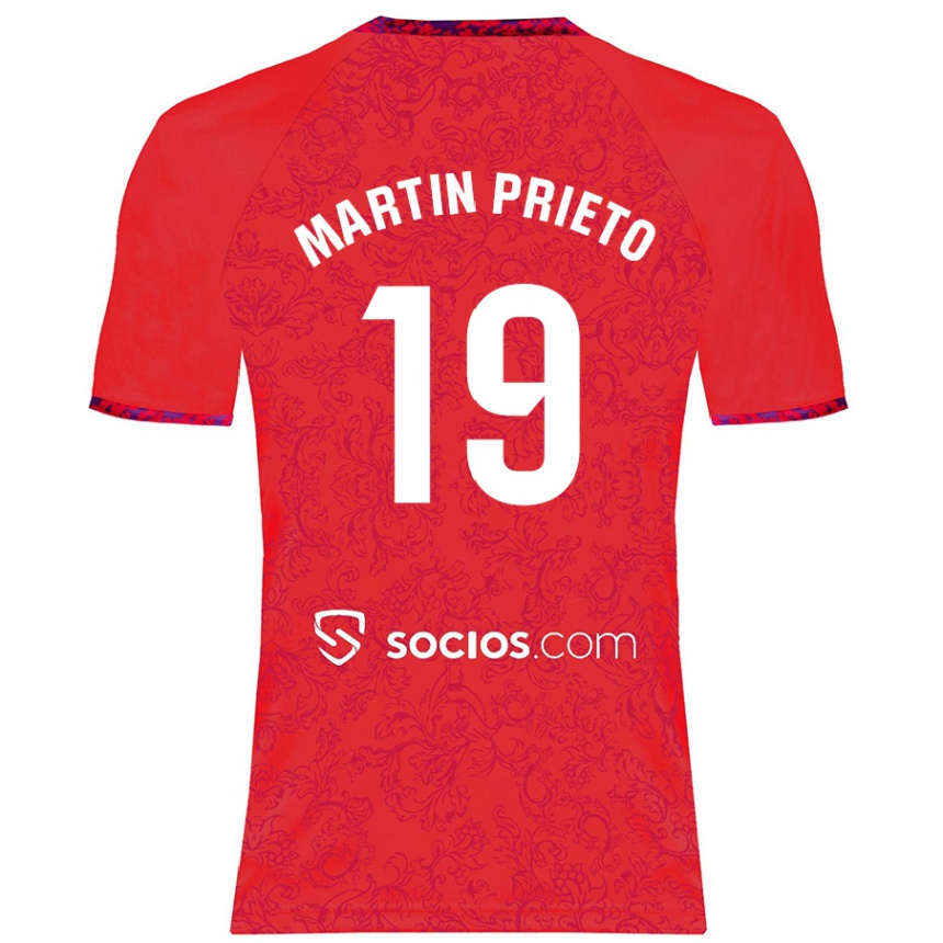 Kinder Fußball Cristina Martín-Prieto Gutiérrez #19 Rot Auswärtstrikot Trikot 2024/25 T-Shirt Luxemburg