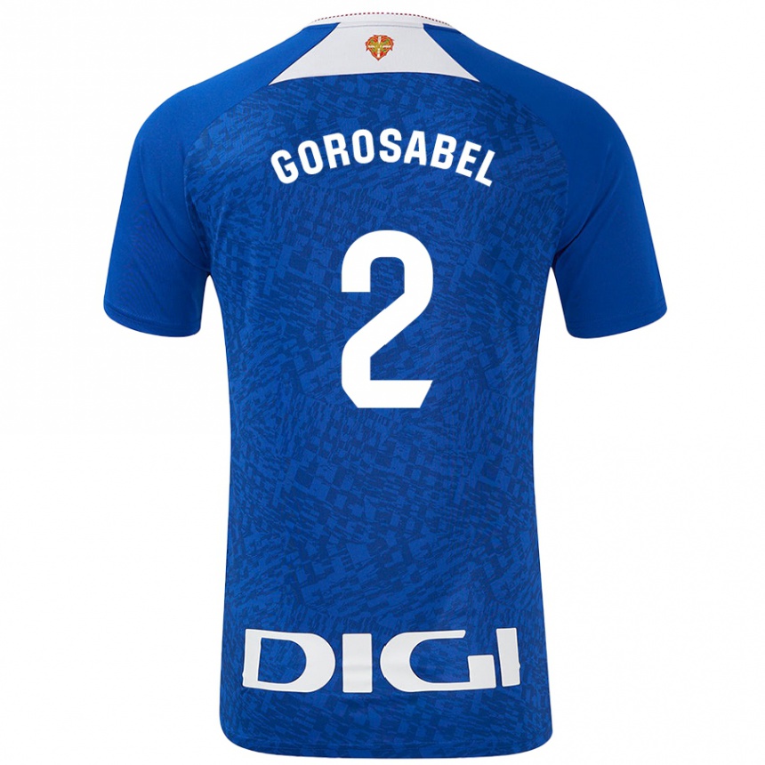 Kinder Fußball Andoni Gorosabel #2 Königsblau Auswärtstrikot Trikot 2024/25 T-Shirt Luxemburg