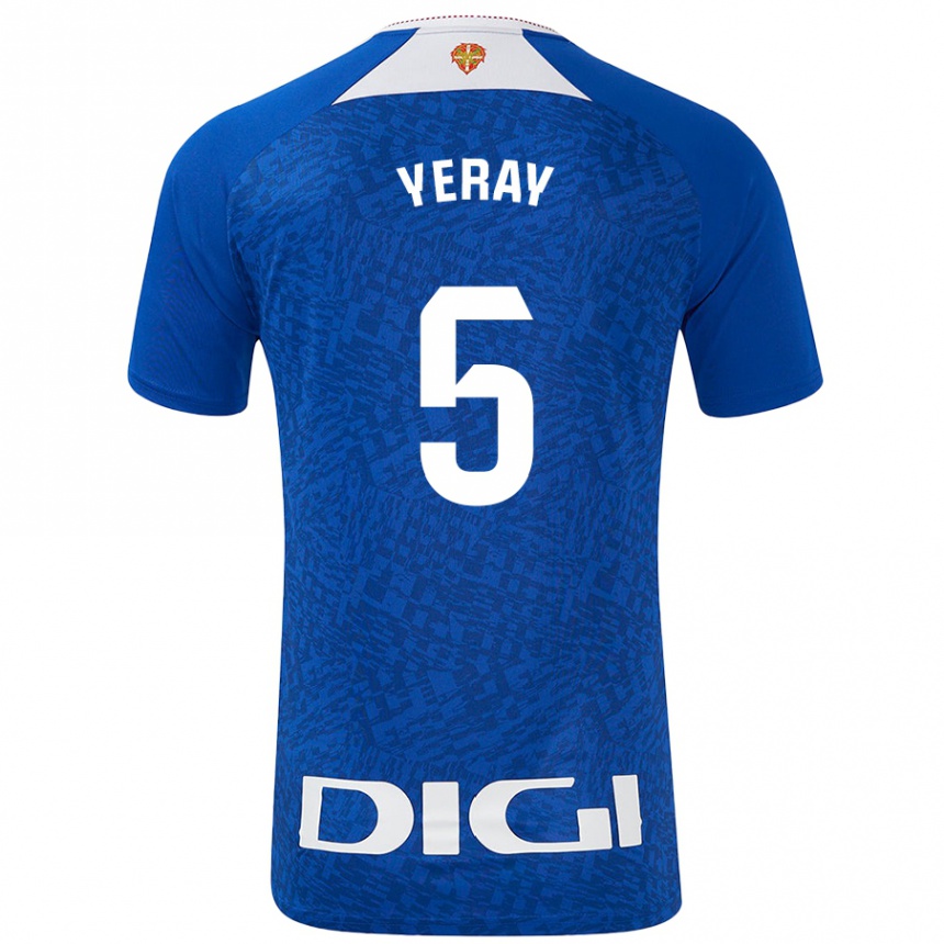 Kinder Fußball Yeray Álvarez #5 Königsblau Auswärtstrikot Trikot 2024/25 T-Shirt Luxemburg