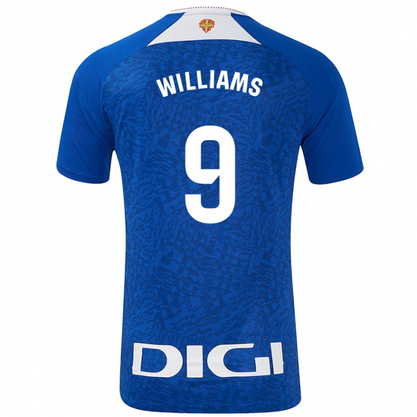 Kinder Fußball Iñaki Williams #9 Königsblau Auswärtstrikot Trikot 2024/25 T-Shirt Luxemburg