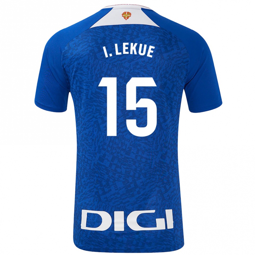 Kinder Fußball Iñigo Lekue #15 Königsblau Auswärtstrikot Trikot 2024/25 T-Shirt Luxemburg