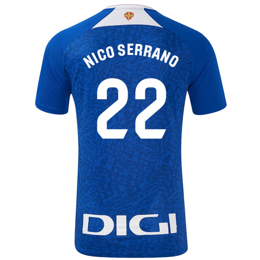 Kinder Fußball Nico Serrano #22 Königsblau Auswärtstrikot Trikot 2024/25 T-Shirt Luxemburg