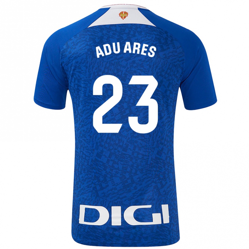 Kinder Fußball Adu Ares #23 Königsblau Auswärtstrikot Trikot 2024/25 T-Shirt Luxemburg