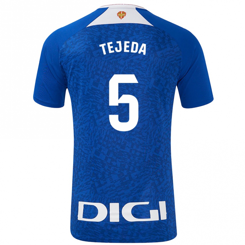 Kinder Fußball Diego Tejeda #5 Königsblau Auswärtstrikot Trikot 2024/25 T-Shirt Luxemburg