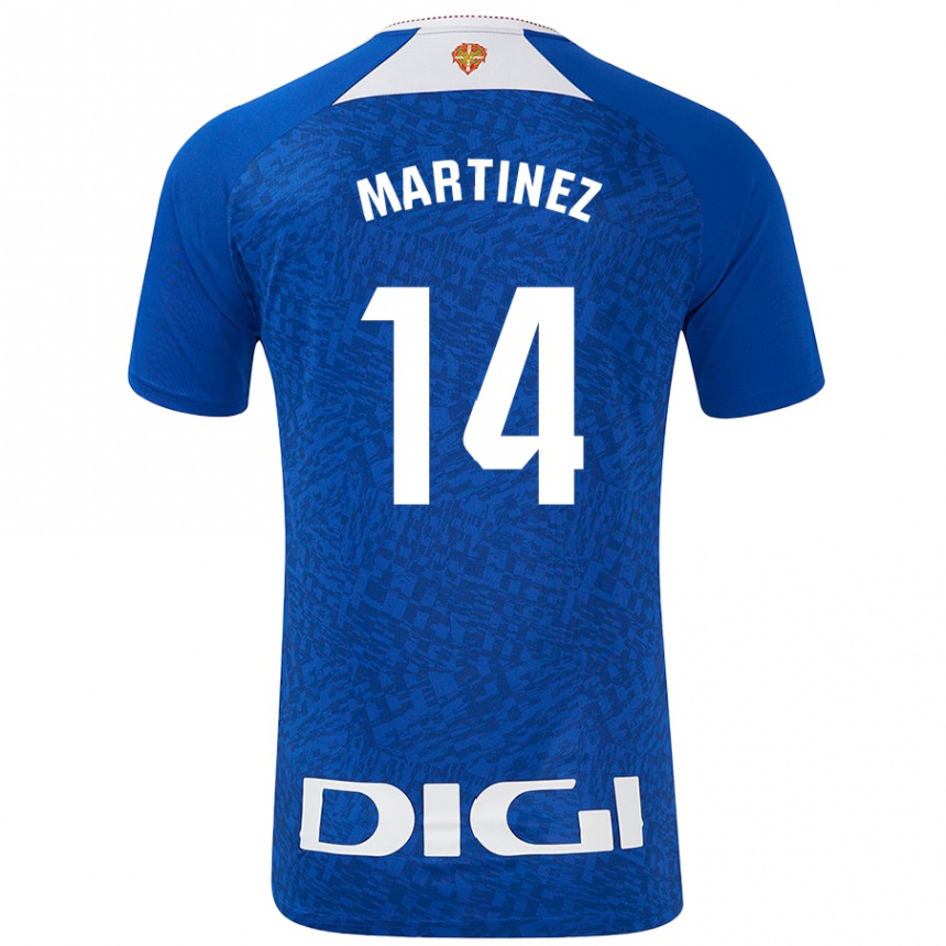 Kinder Fußball Pablo Martínez #14 Königsblau Auswärtstrikot Trikot 2024/25 T-Shirt Luxemburg