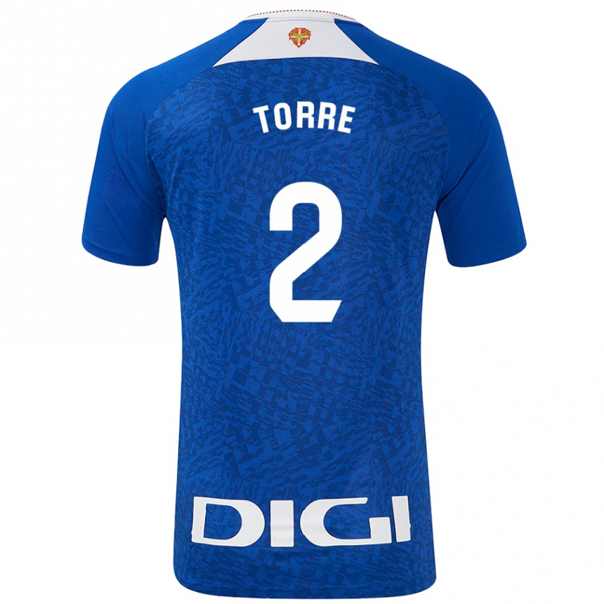 Kinder Fußball Maddi Torre #2 Königsblau Auswärtstrikot Trikot 2024/25 T-Shirt Luxemburg