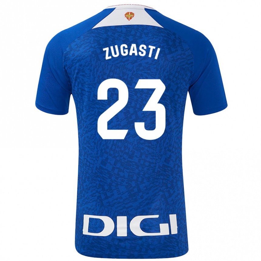 Kinder Fußball Patricia Zugasti Oses #23 Königsblau Auswärtstrikot Trikot 2024/25 T-Shirt Luxemburg