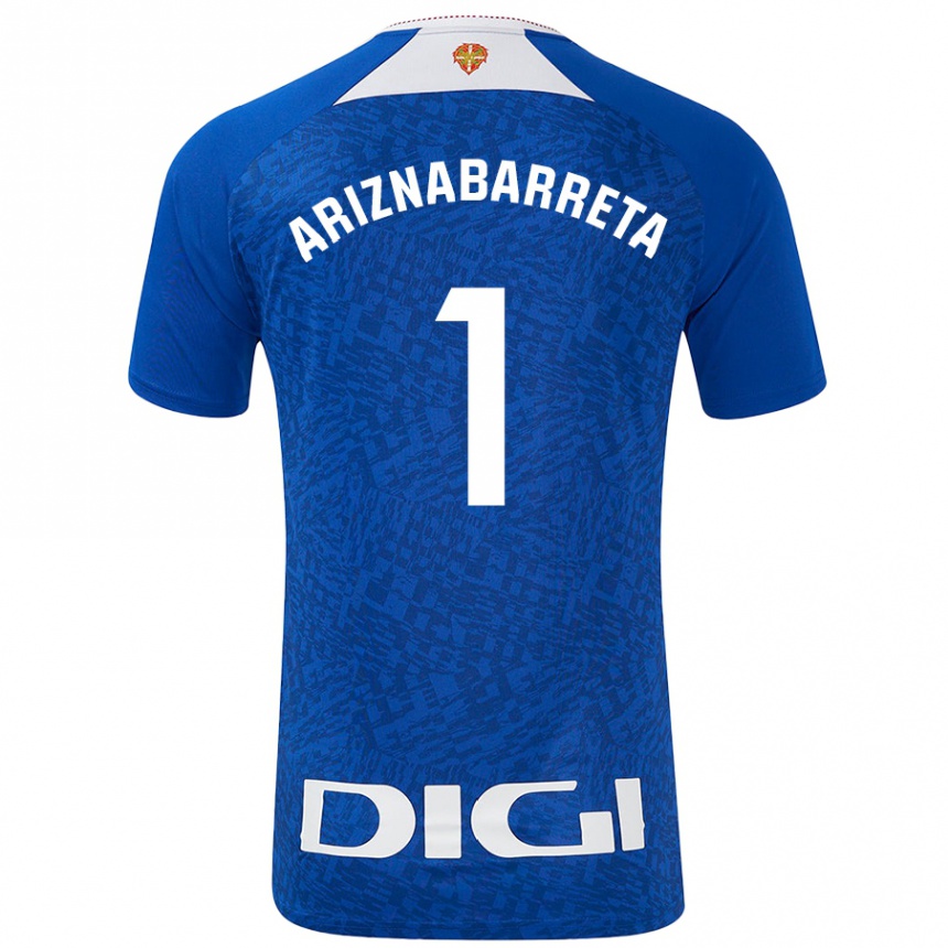 Kinder Fußball Oier Ariznabarreta #1 Königsblau Auswärtstrikot Trikot 2024/25 T-Shirt Luxemburg