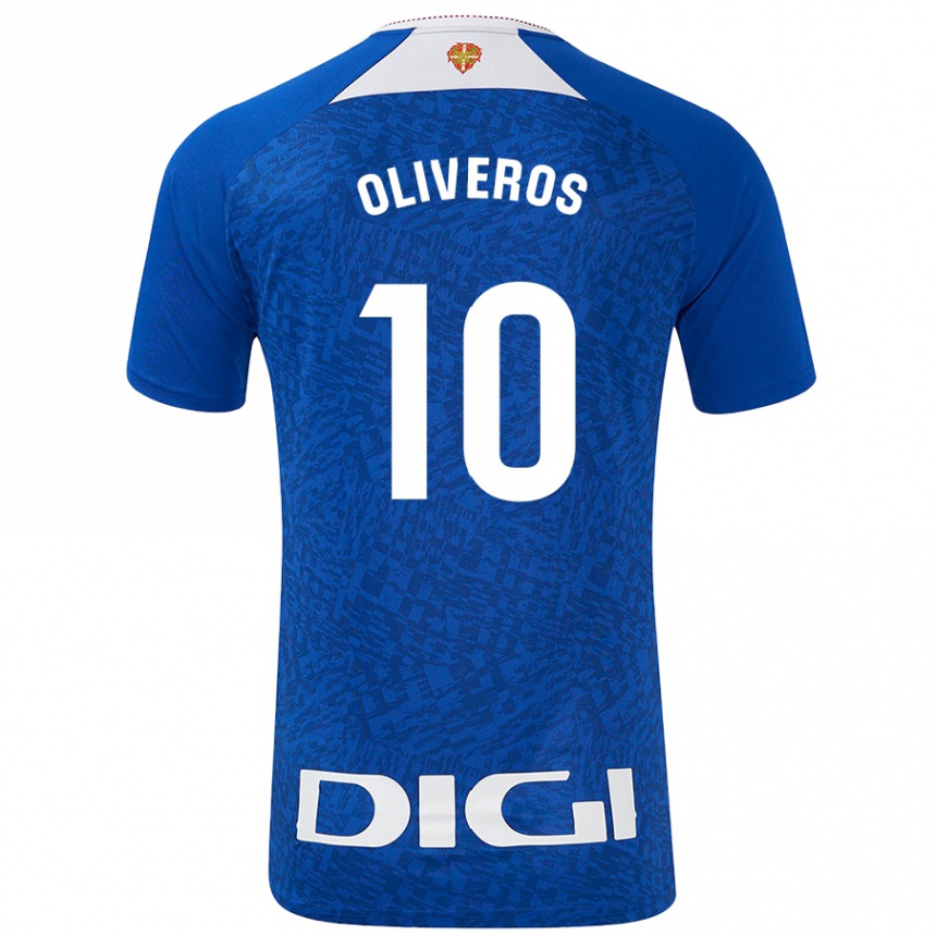 Kinder Fußball Aimar Oliveros #10 Königsblau Auswärtstrikot Trikot 2024/25 T-Shirt Luxemburg