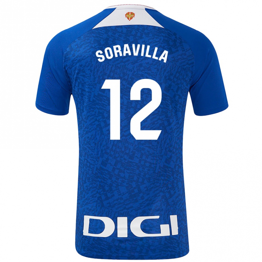 Kinder Fußball Ander Soravilla #12 Königsblau Auswärtstrikot Trikot 2024/25 T-Shirt Luxemburg