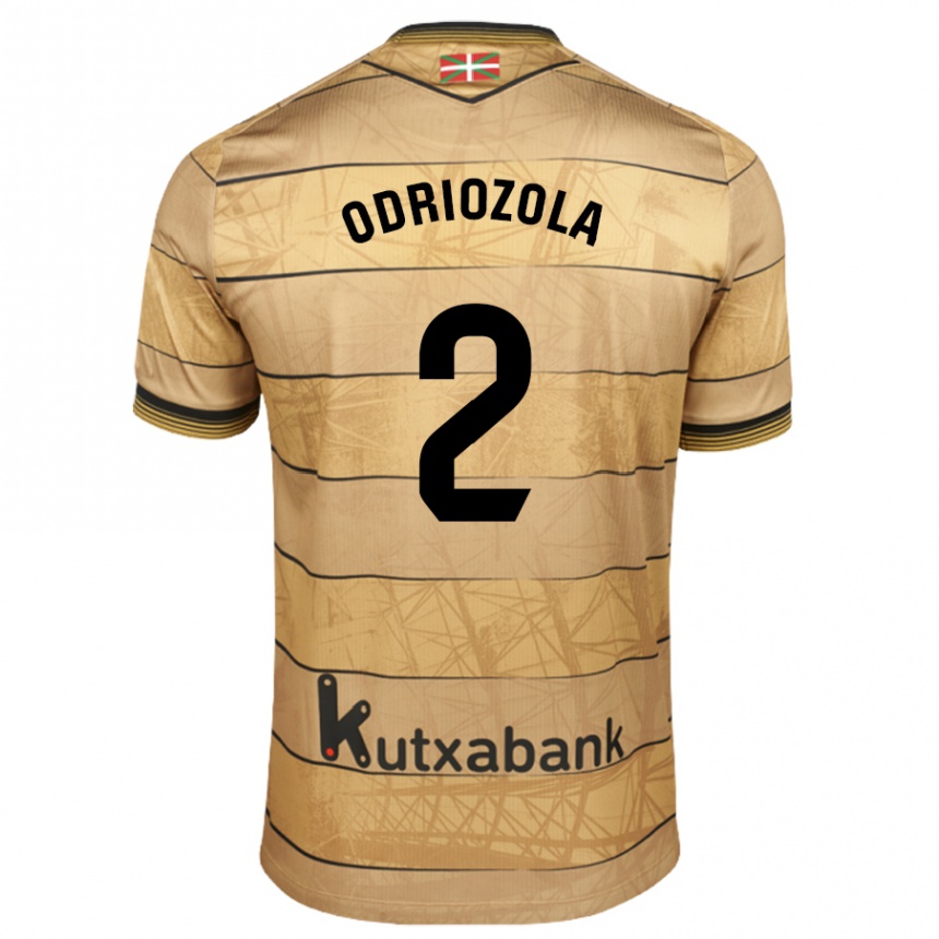 Kinder Fußball Alvaro Odriozola #2 Braun Auswärtstrikot Trikot 2024/25 T-Shirt Luxemburg