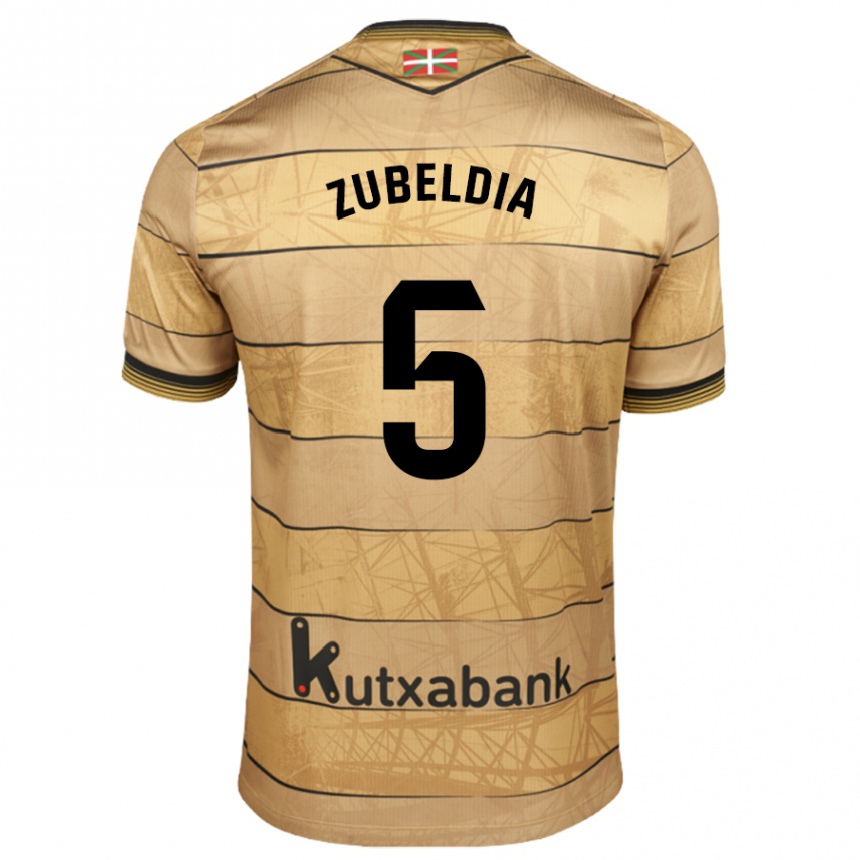 Kinder Fußball Igor Zubeldia #5 Braun Auswärtstrikot Trikot 2024/25 T-Shirt Luxemburg