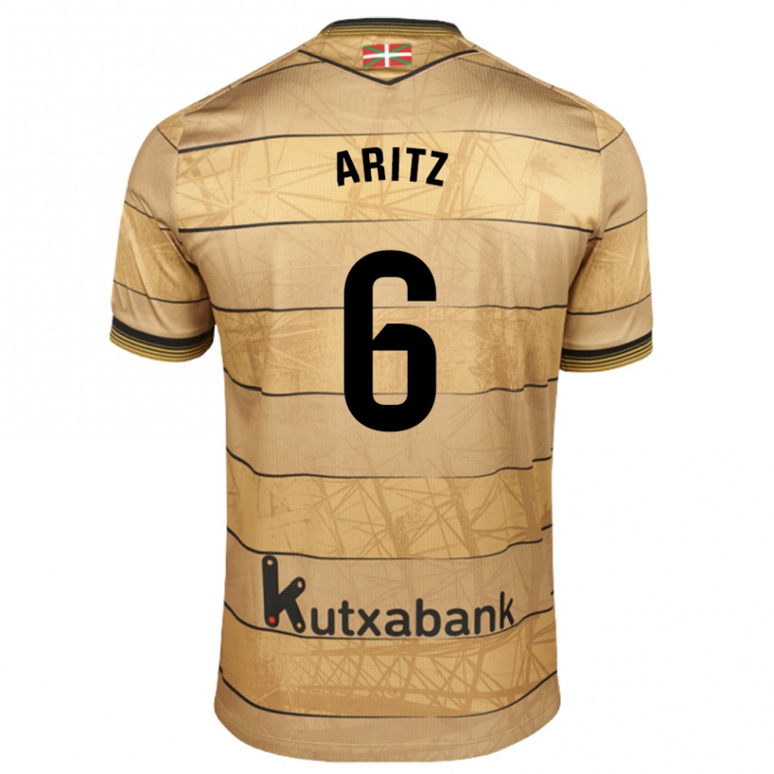 Kinder Fußball Aritz Elustondo #6 Braun Auswärtstrikot Trikot 2024/25 T-Shirt Luxemburg