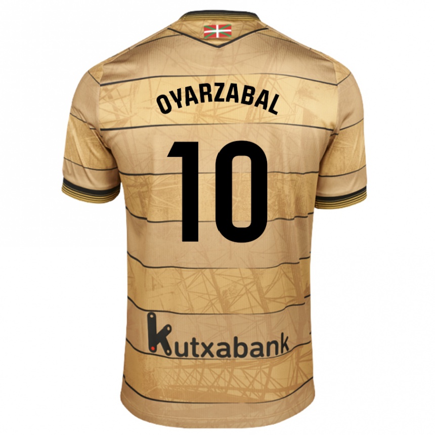 Kinder Fußball Mikel Oyarzabal #10 Braun Auswärtstrikot Trikot 2024/25 T-Shirt Luxemburg