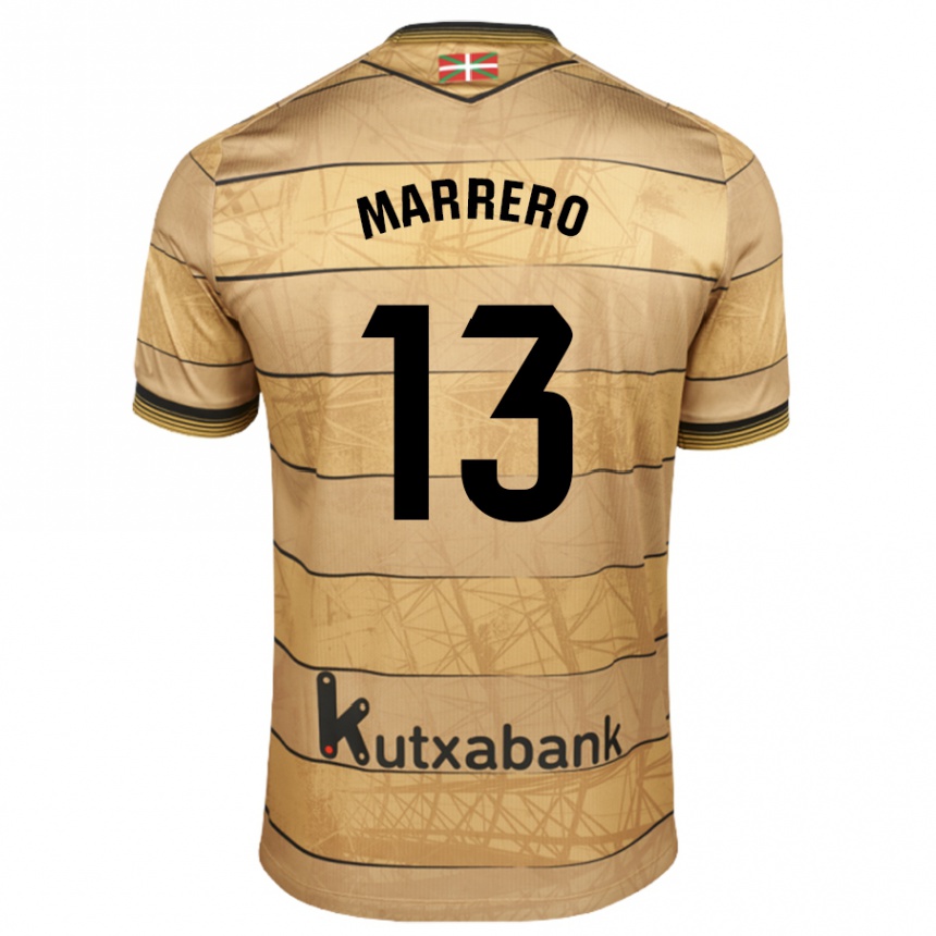 Kinder Fußball Unai Marrero #13 Braun Auswärtstrikot Trikot 2024/25 T-Shirt Luxemburg