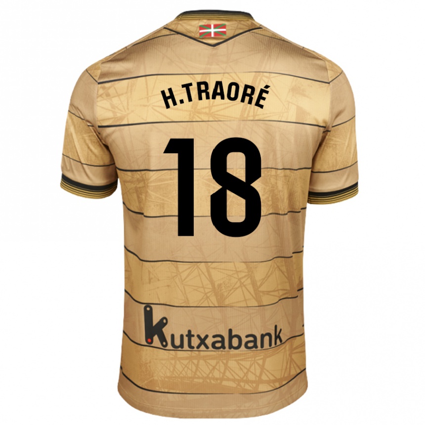 Kinder Fußball Hamari Traoré #18 Braun Auswärtstrikot Trikot 2024/25 T-Shirt Luxemburg