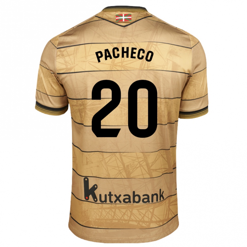 Kinder Fußball Jon Pacheco #20 Braun Auswärtstrikot Trikot 2024/25 T-Shirt Luxemburg