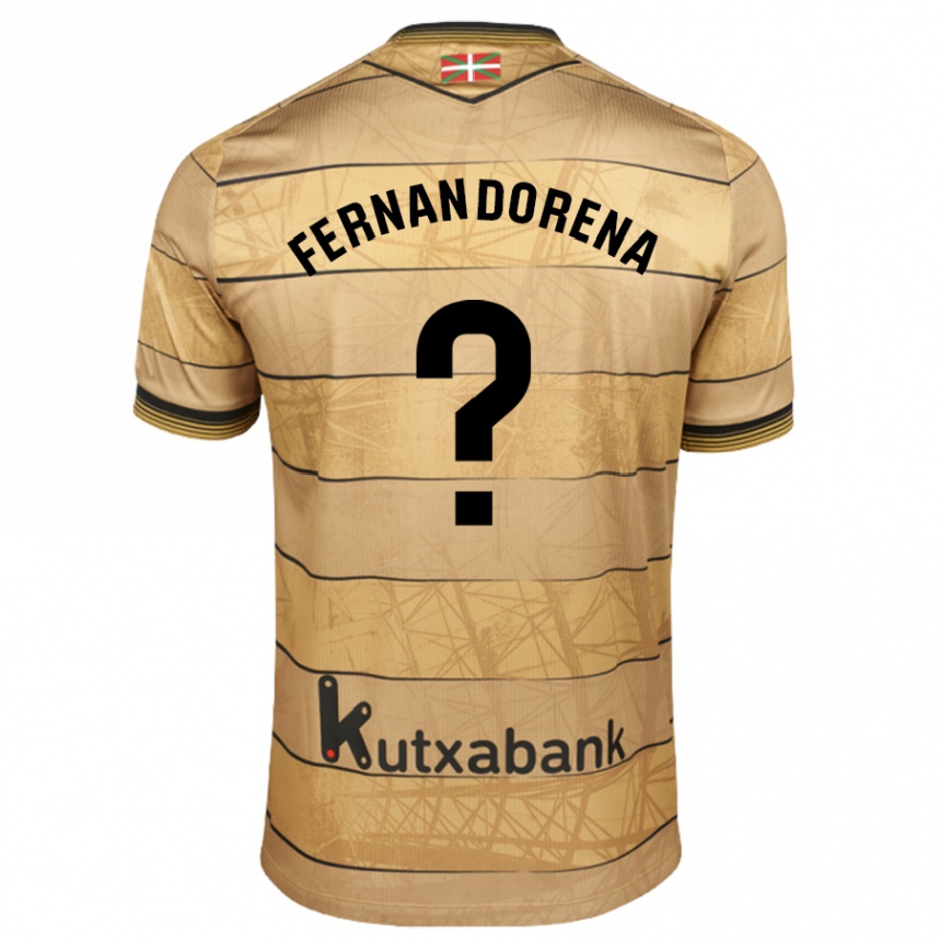 Kinder Fußball Alex Fernandorena #0 Braun Auswärtstrikot Trikot 2024/25 T-Shirt Luxemburg