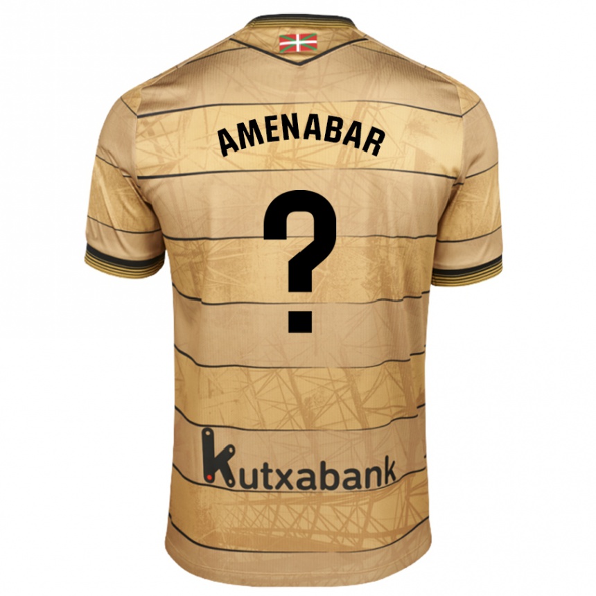 Kinder Fußball Aritz Amenabar #0 Braun Auswärtstrikot Trikot 2024/25 T-Shirt Luxemburg