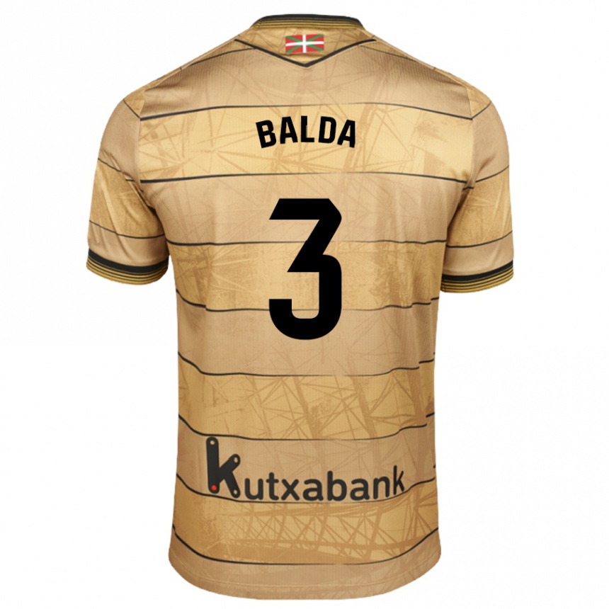 Kinder Fußball Jon Balda #3 Braun Auswärtstrikot Trikot 2024/25 T-Shirt Luxemburg