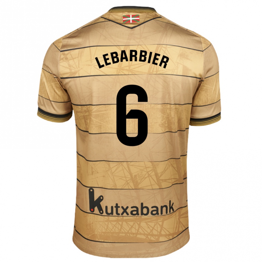 Kinder Fußball Alex Lebarbier #6 Braun Auswärtstrikot Trikot 2024/25 T-Shirt Luxemburg