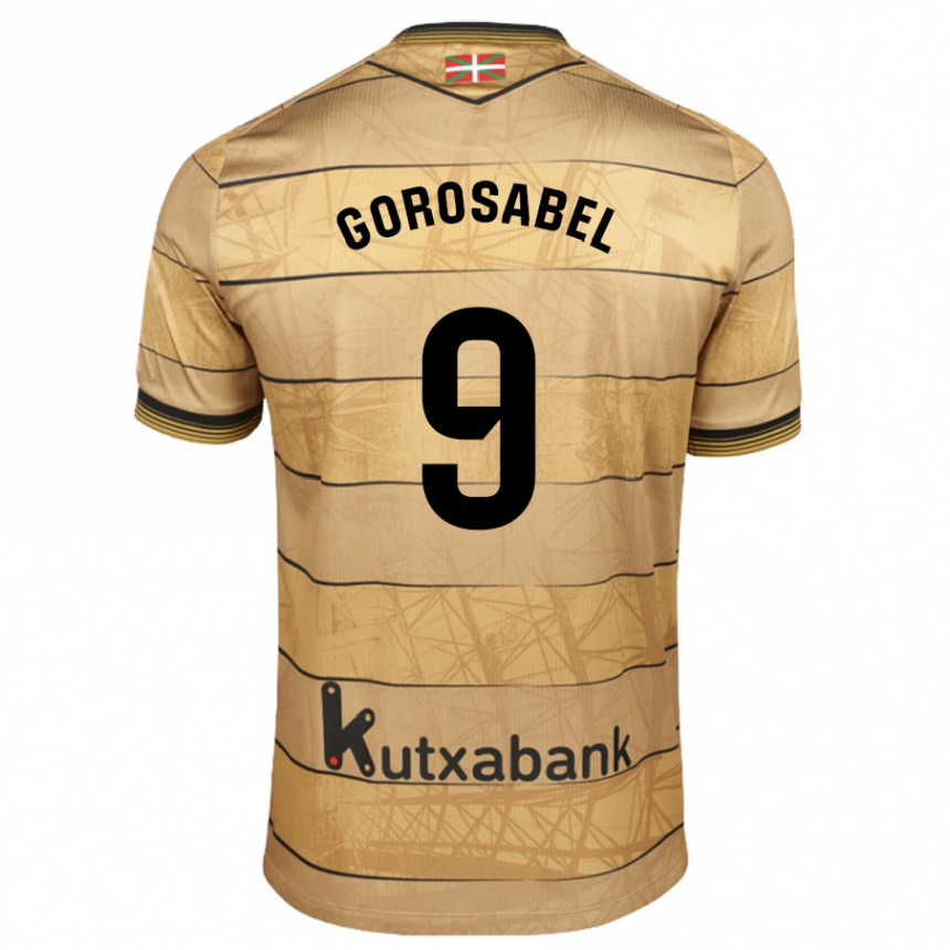 Kinder Fußball Jakes Gorosabel #9 Braun Auswärtstrikot Trikot 2024/25 T-Shirt Luxemburg