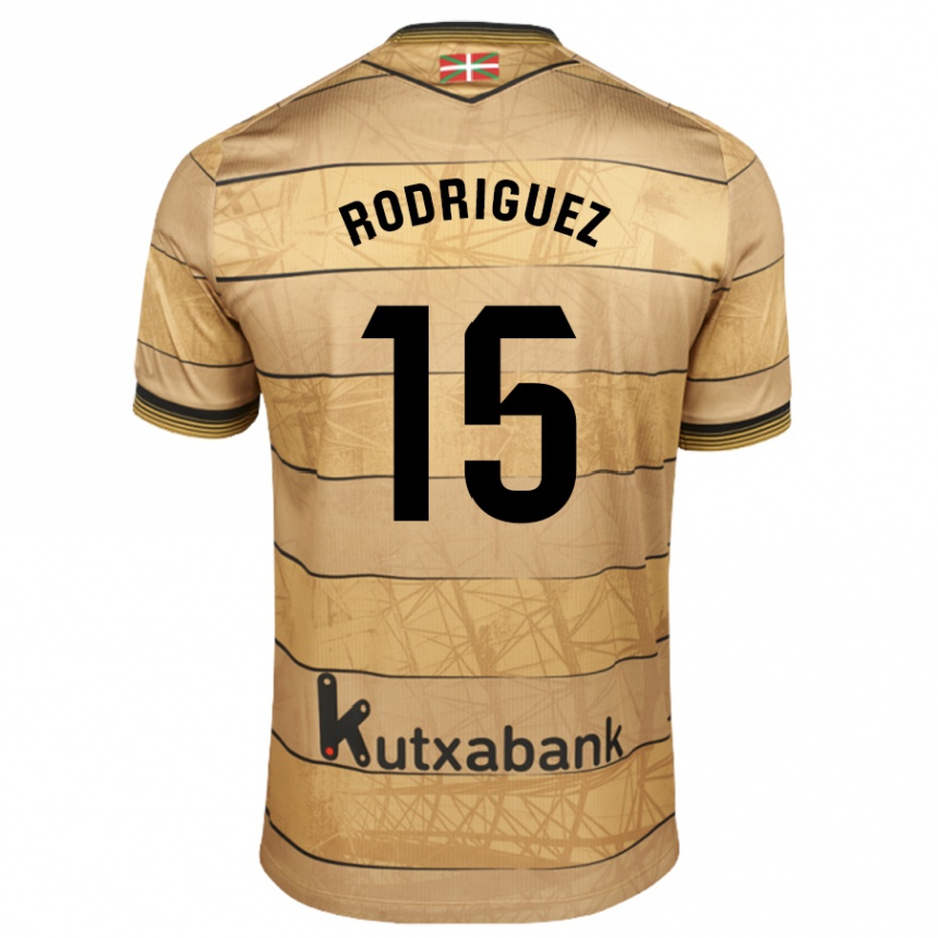 Kinder Fußball Peru Rodríguez #15 Braun Auswärtstrikot Trikot 2024/25 T-Shirt Luxemburg