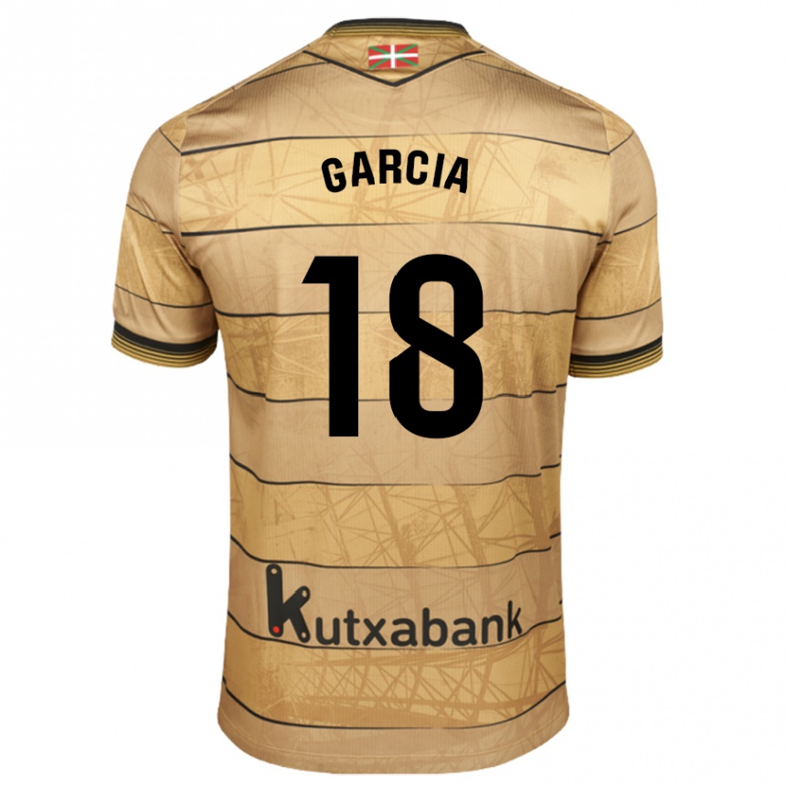 Kinder Fußball Eder García #18 Braun Auswärtstrikot Trikot 2024/25 T-Shirt Luxemburg