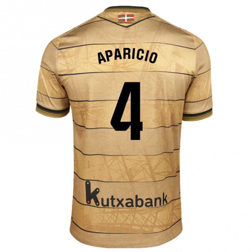 Kinder Fußball Nahia Aparicio Jaular #4 Braun Auswärtstrikot Trikot 2024/25 T-Shirt Luxemburg