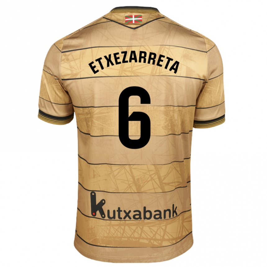 Kinder Fußball Ane Etxezarreta Aierbe #6 Braun Auswärtstrikot Trikot 2024/25 T-Shirt Luxemburg