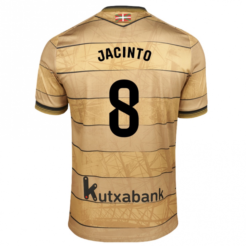 Kinder Fußball Andreia De Jesus Jacinto #8 Braun Auswärtstrikot Trikot 2024/25 T-Shirt Luxemburg