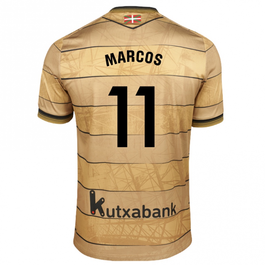 Kinder Fußball Cecilia Marcos Nabal #11 Braun Auswärtstrikot Trikot 2024/25 T-Shirt Luxemburg