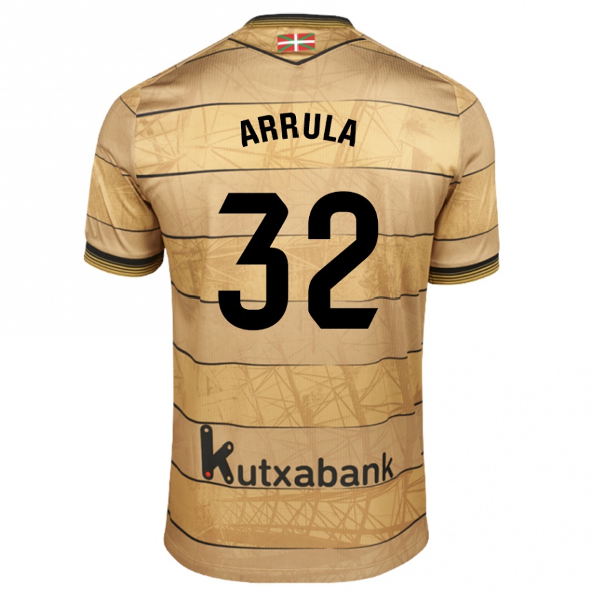 Kinder Fußball Julia Arrula #32 Braun Auswärtstrikot Trikot 2024/25 T-Shirt Luxemburg